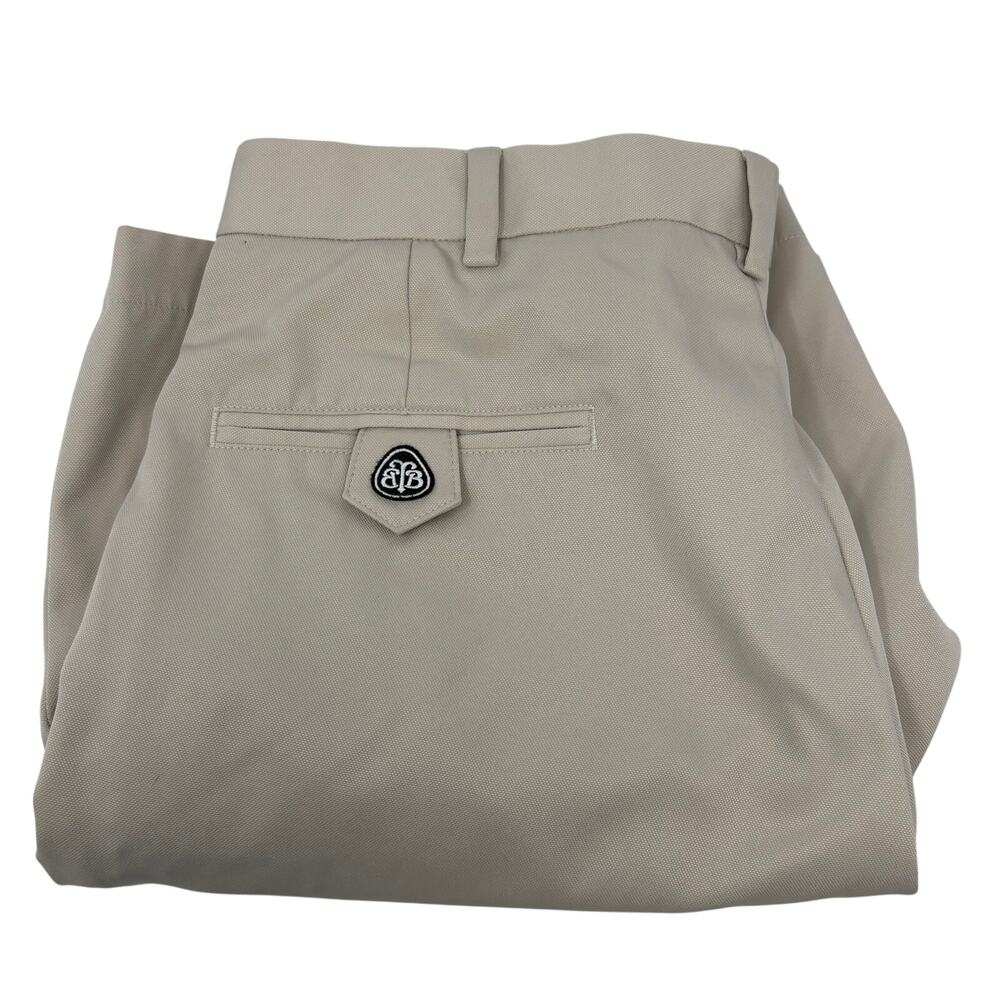 Brooks Brothers Country Club Mens Sz34 Beige Flat Front Prosport Shorts